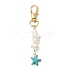 Natural White Mother of Pearl Shell & Synthetic Turquoise Starfish Pendant Decorations HJEW-JM02986-4