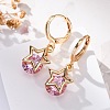 Brass Micro Pave Cubic Zirconia Leverback Earrings EJEW-K300-55G-2