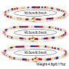 Boho Round Brass and Glass Seed Beaded Stretch Stackable Bracelet Sets BP2363-4-2