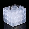 3-Tier Transparent Plastic Bead Containers CON-YW0001-45-1