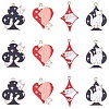 12 Pieces Cat Poker Charms Enamel Playing Card with Cat Charms Cute Animal Pendant for Jewelry Necklace Earring Making Crafts JX735A-1