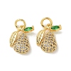 Brass Micro Pave Cubic Zirconia Pendents KK-R210-18G-1