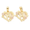 Real 18K Gold Plated Brass  Pendants KK-J042-43G-W-1