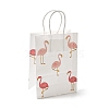 Flamingo Printed Kraft Paper Tote Bags ABAG-B006-01-2