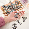 Alphabet Resin Rhinestone Patches DIY-TAC0005-45B-15