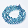 Electroplate Transparent Glass Beads Strands EGLA-A034-T8mm-F17-2