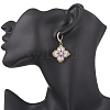 Handmade Glass Seed Beads Flower Leverback Earrings EJEW-MZ00578-02-3