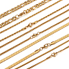 5Pcs 5 Style 304 & 667 Stainless Steel Snake & Figaro & Box & Herringbone Chain Necklaces Set NJEW-TA0001-13-10