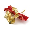 Cloth & Iron Christmas Bowknot Bell Hanging Ornaments  HJEW-S004-01C-2