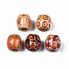 Printed Natural Wood Beads WOOD-S053-65-1