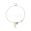 Alloy Enamel Flower & Brass Butterfly Pendant Necklace NJEW-JN04267-1