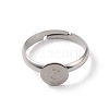 Non-Tarnish 304 Stainless Steel Pad Ring Settings STAS-K278-11B-P-2