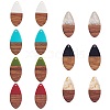 14Pcs 7 Styles Opaque Resin & Transparent Foil Resin Pendants RESI-SZ0001-85-1