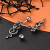 Snake 316 Surgical Stainless Steel Dangle Belly Button Rings EJEW-G416-18B-AS-2