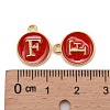 Golden Plated Alloy Enamel Charms ENAM-S118-03F-3