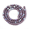 Frosted Opaque Glass Beads Strands GLAA-T032-P4mm-MBB15-2