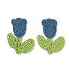 Tulip Flower Shape Polyester Knitted Appliques PATC-WH0005-12A-1