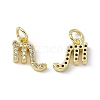 Real 18K Gold Plated Brass Micro Pave Clear Cubic Zirconia Charms KK-E068-VB411-8-1