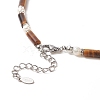 Natural Tiger Eye & Pearl & Crystal Rhinestone Beaded Necklace for Women NJEW-JN04209-03-5