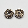 Flower Brass Rhinestone Bead Spacers RB-D302-B-2