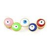 Rack Plating Brass Enamel Evil Eye Connector Charms KK-A234-025G-2