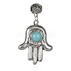 Alloy Synthetic Turquoise European Dangle Pendants PALLOY-J701-01AS-1