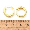 Brass Clear Cubic Zirconia Hoop Earrings EJEW-M047-20G-5