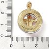 Brass Micro Pave Cubic Zirconia with Glass Pendents KK-Q815-01G-07-3