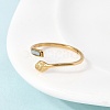 304 Stainless Steel & Natural Shell Cuff Rings for Women RJEW-G372-01G-05-3