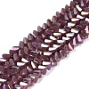 Electroplate Opaque Glass Beads Strands EGLA-Q139-01A-C07-1