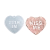 Silicone Heart with Hollow Word KISS ME Pendant Molds DIY-C061-05B-1