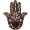Hamsa Hand Wooden Crystal Sphere Display Stands AJEW-WH0258-822A-1