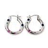 Cubic Zirconia Hoop Earrings EJEW-Z019-23C-P-1