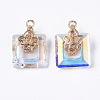 Electroplate Glass Charms X-EGLA-N005-002C-3