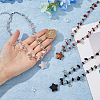 3Pcs 3 Colors Plastic & Alloy Star Pendant Necklaces with CCB Beaded Chains NJEW-FI0001-34-4