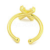 Rack Plating Brass Open Cuff Rings for Women RJEW-F162-01G-X-3