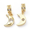 Brass Cubic Zirconia Pendants ZIRC-C001-05G-2