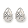 Brass Micro Pave Cubic Zirconia Stud Earrings for Women EJEW-E312-01E-P-1