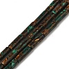 Assembled Synthetic Malachite & Natural Bronzite Beads Strands G-Q181-A01-01-1