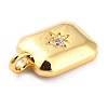Brass Clear Cubic Zirconia Charms X-KK-J276-10G-3