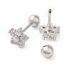 Star Bow Brass Micro Pave Clear Cubic Zirconia Ear Plug Gauges EJEW-L289-03P-01-2