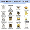 160Pcs 16 Styles Alloy European Beads FIND-PA0001-71-2