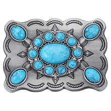 Bohemia Synthetic Turquoise Belt Buckle for Men FIND-WH0156-44