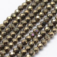Natural Pyrite Beads Strands G-K185-03