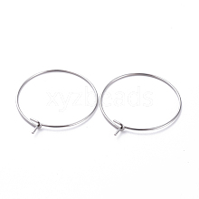 316 Surgical Stainless Steel Hoop Earring Findings STAS-J025-01C-P