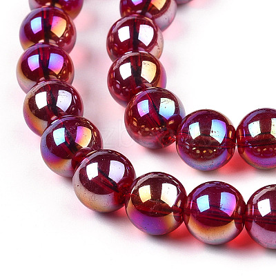 Electroplate Transparent Glass Beads Strands LS-GLAA-T032-T4mm-AB20-1