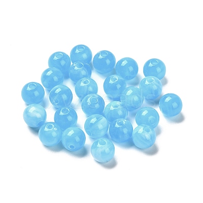 Imitation Jade Acrylic Beads MACR-G066-01A-1
