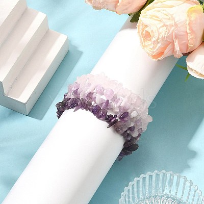4Pcs Gemstone Beaded Stretch Bracelets Set BJEW-JB11182-1