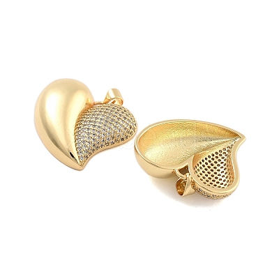 Brass Pave Clear Cubic Zirconia Pendants KK-U009-05A-G-1