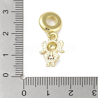 Rack Plating Brass Pave Cubic Zirconia European Dangle Charms X-KK-R163-08B-G-1